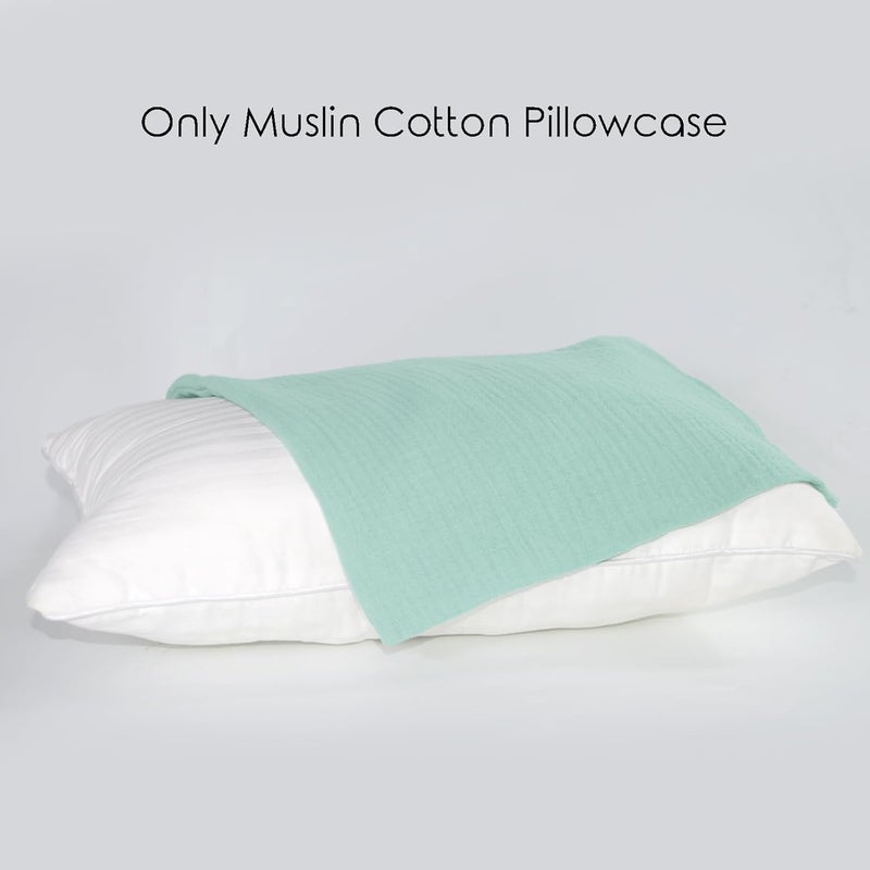 Dormlony Organic Cotton Muslin Mini Pillowcases with Envelope Design,2 Pack Ultra Breathable Kids Toddler Pillowcases for Boys and Girls- 13 x 18 inches (Blue) - Image 4